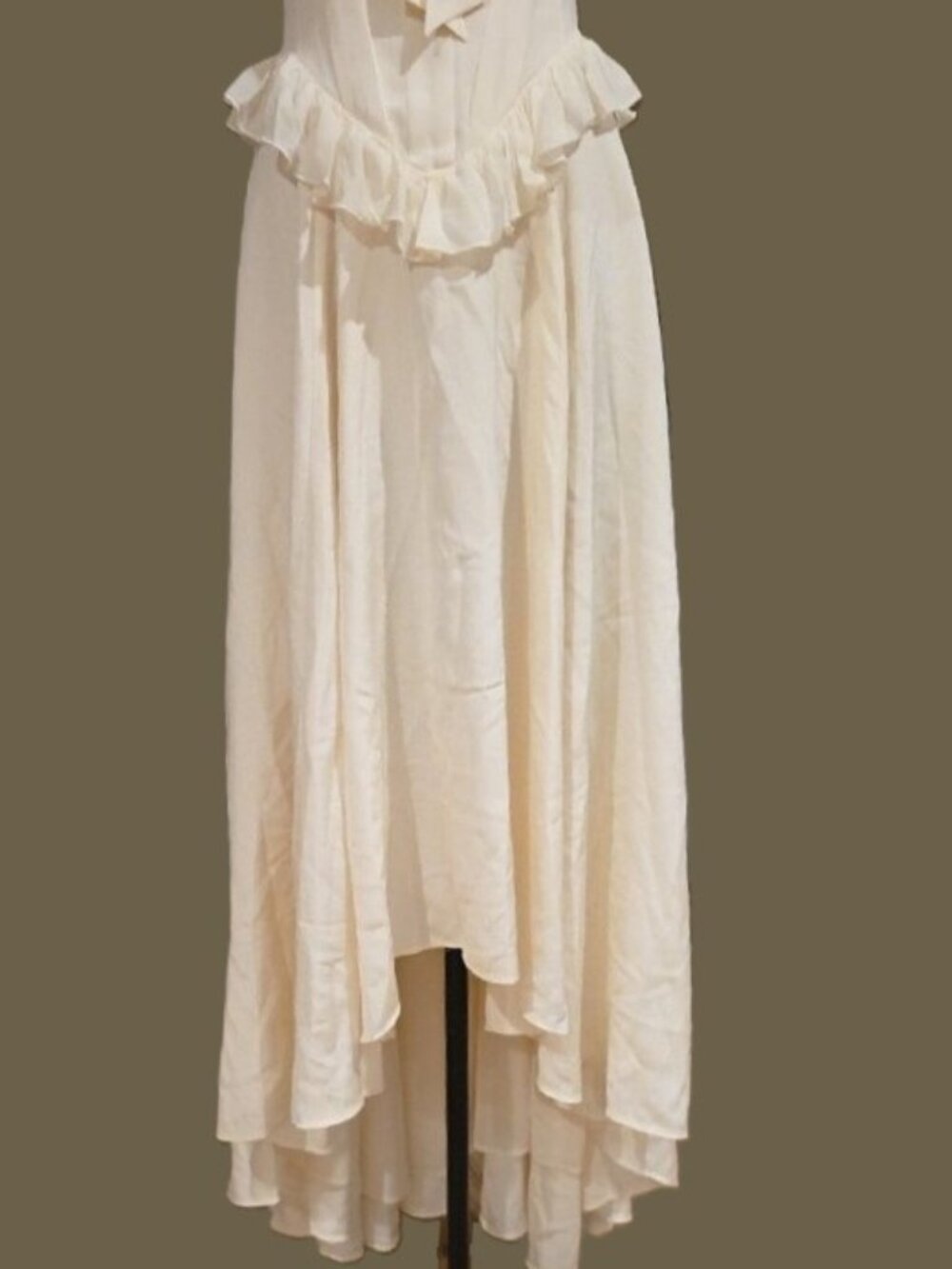 For Love & Lemons Strapless Cream Ruffle High-Low Dress - Picture 7 of 16